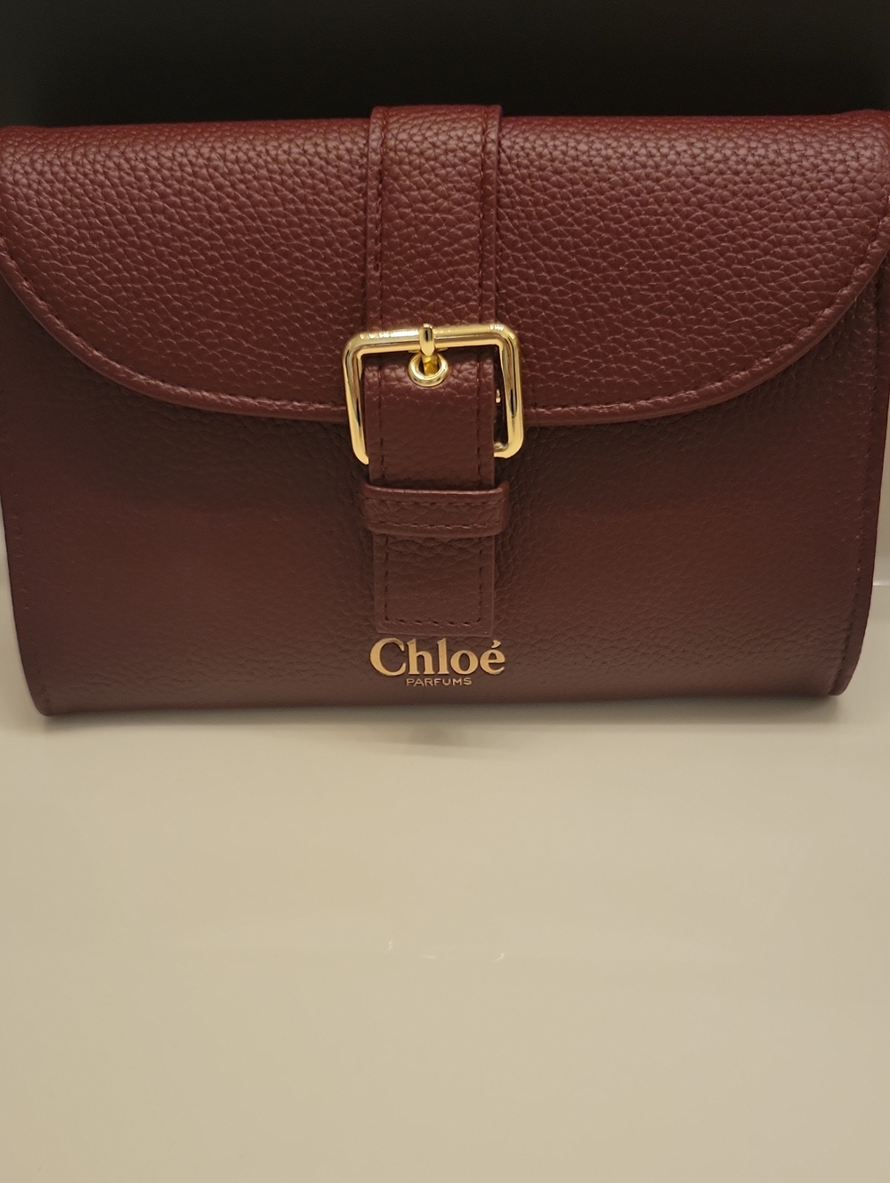 Burgundy Leather Wallet Clutch